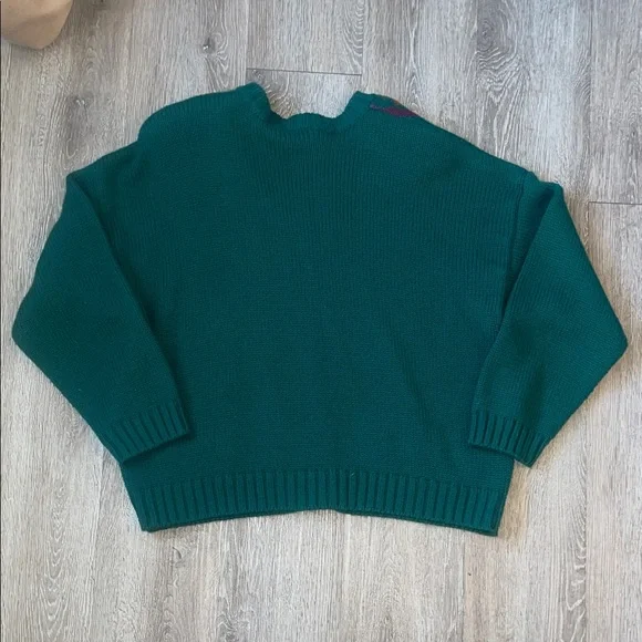 Vintage MS Russ Green Patterned Women's Sweater cardigan wool 3x - Picture 8 of 8